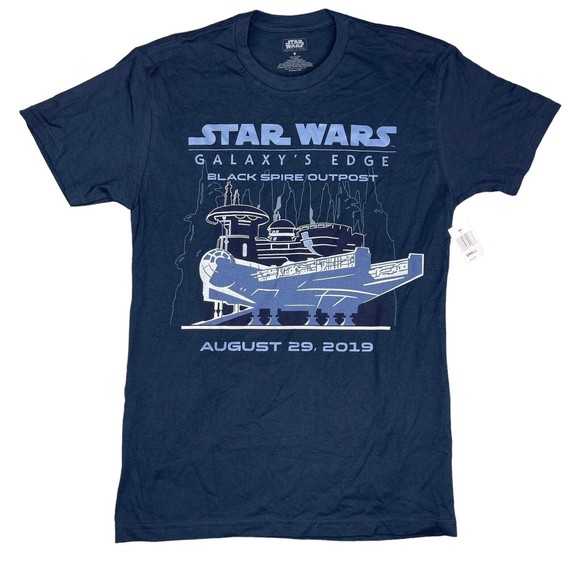 Star Wars Galaxys Edge Opening Black Spire Outpost August 29 2019 T-Shirt Sz S - Picture 1 of 16